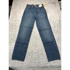 Universal Thread Jeans Womens 4 Blue NEW Mid-Rise 80s Slim Raw Hem Denim Pants